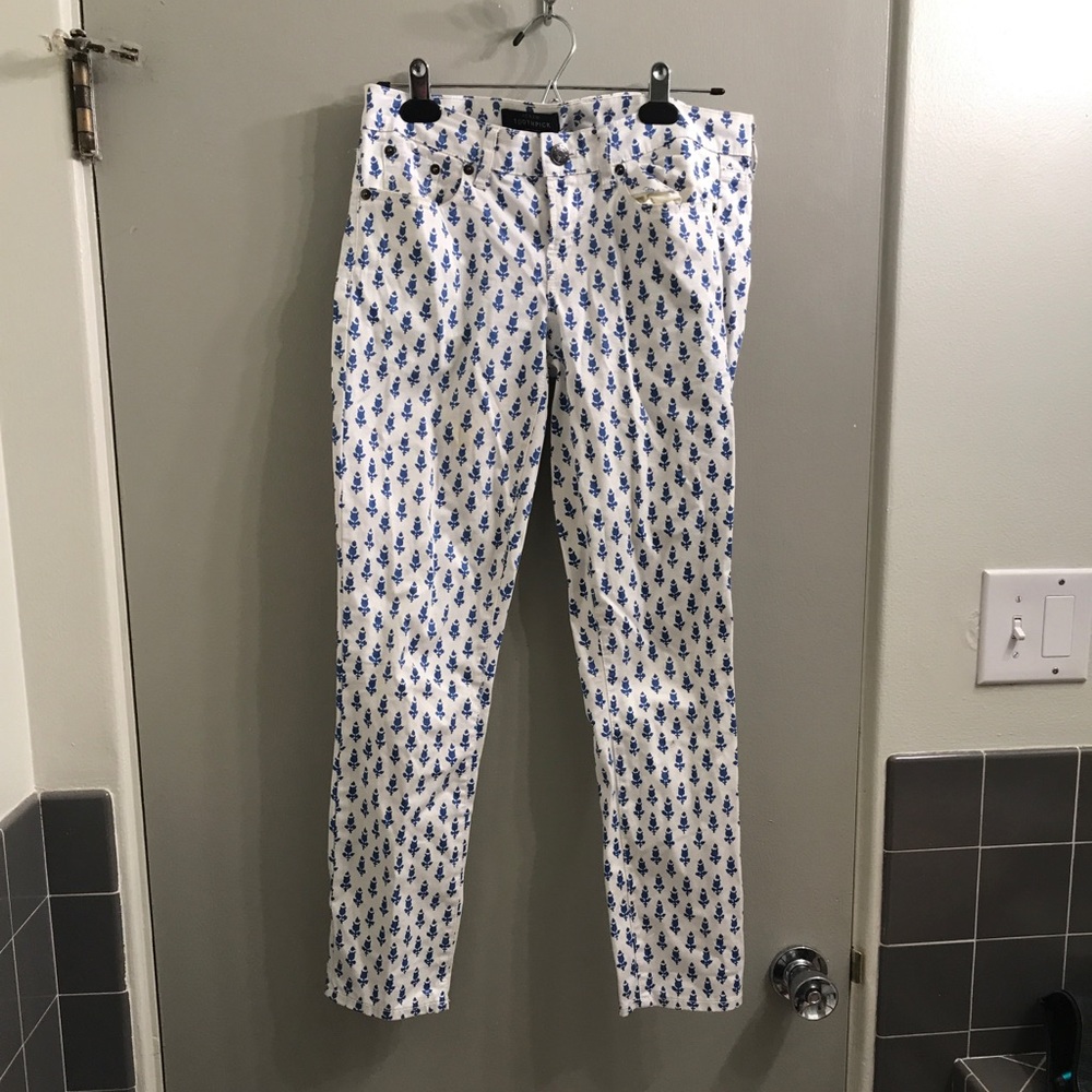 Jcrew toothpick jeans in fun pattern